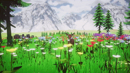 Walking through a flower field